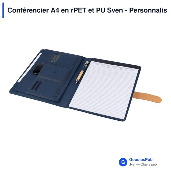Conférencier A4 personnalisable en rPET et PU avec logo - Image 3