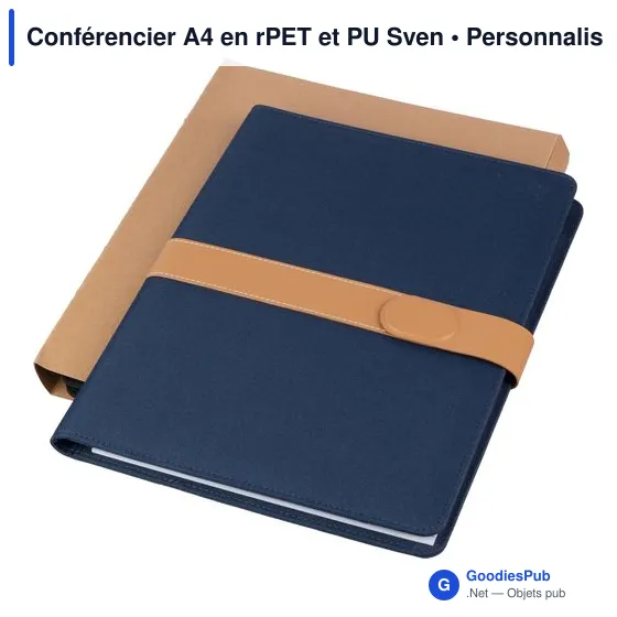 Conférencier A4 personnalisable en rPET et PU avec logo - Image 4