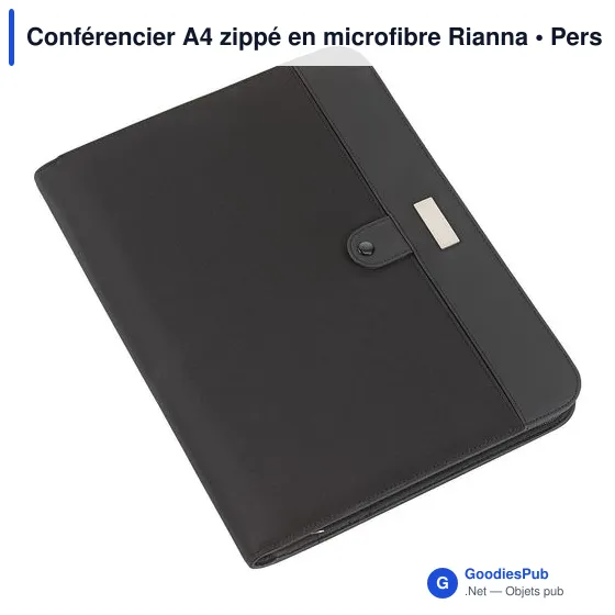 Conférencier A4 zippé en microfibre Rianna - Image 2