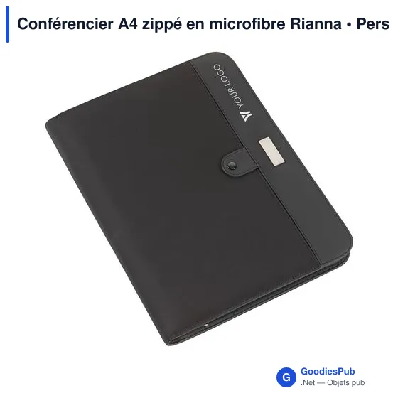 Conférencier A4 zippé en microfibre Rianna - Image 4
