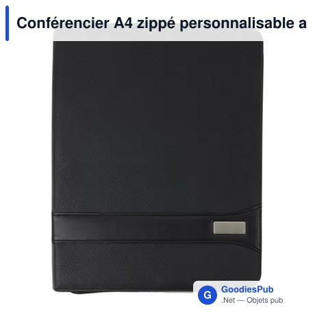 Conférencier A4 zippé personnalisable avec logo - Byron