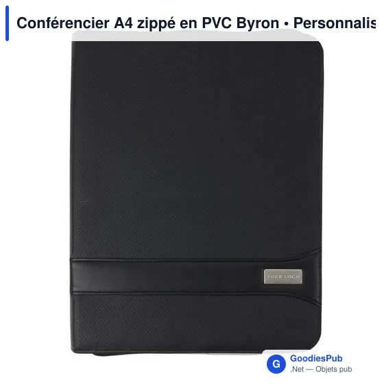 Conférencier A4 zippé personnalisable avec logo - Byron - Image 3