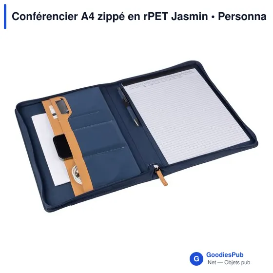Conférencier A4 personnalisable en rPET avec logo - Jasmin - Image 10