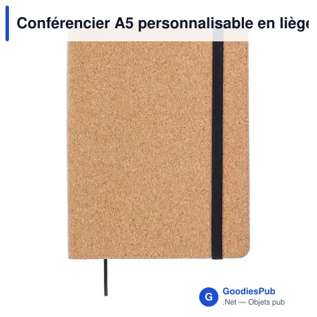 Conférencier A5 personnalisable en liège avec logo - Franklin