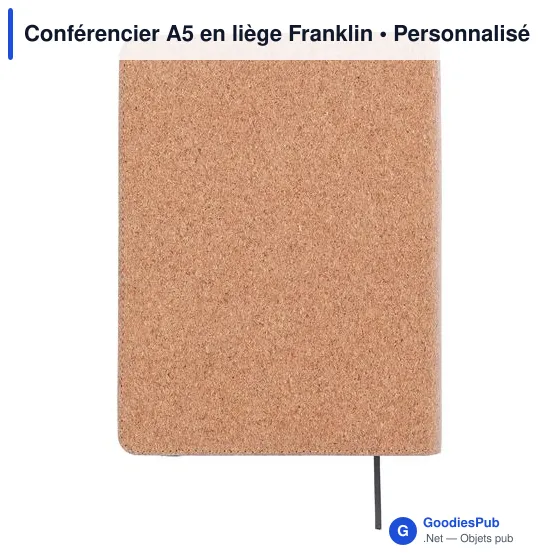 Conférencier A5 personnalisable en liège avec logo - Franklin - Image 5