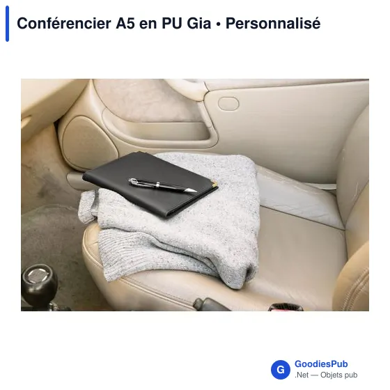 Conférencier A5 personnalisable en PU avec logo - Gia - Image 3