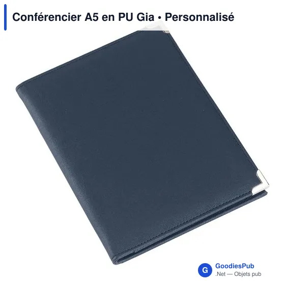 Conférencier A5 personnalisable en PU avec logo - Gia - Image 5
