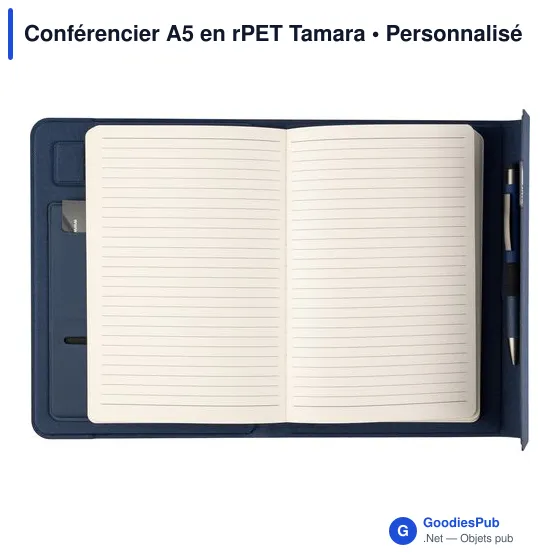 Conférencier A5 personnalisable en rPET avec logo - Tamara - Image 6