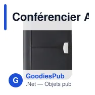 Conférencier A5 zippé personnalisable en cuir reconstitué avec logo - Miniature 1