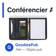 Conférencier A5 zippé personnalisable en cuir reconstitué avec logo - Miniature 2