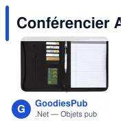Conférencier A5 zippé personnalisable en PU avec logo - Miniature 2