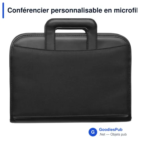 Conférencier personnalisable en microfibre et PVC avec logo