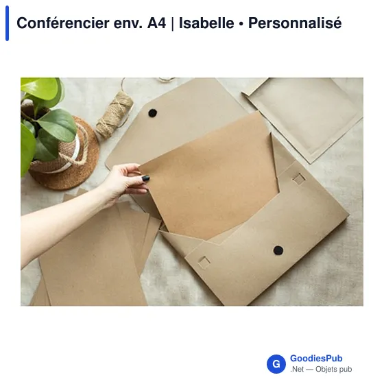 Conférencier personnalisable A4 en carton avec logo - Isabelle - Image 2