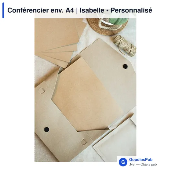 Conférencier personnalisable A4 en carton avec logo - Isabelle - Image 11