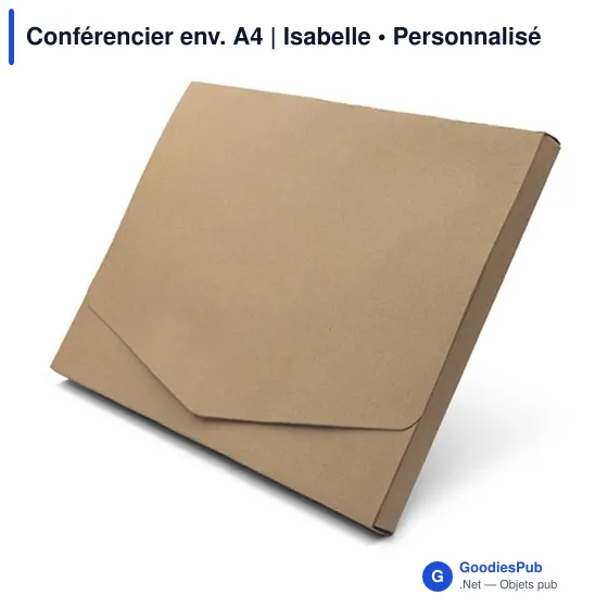Conférencier personnalisable A4 en carton avec logo - Isabelle - Image 3