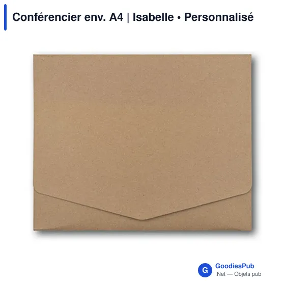 Conférencier personnalisable A4 en carton avec logo - Isabelle - Image 5
