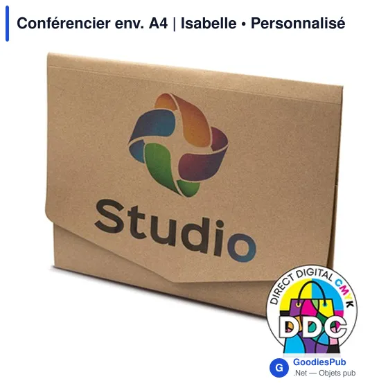 Conférencier personnalisable A4 en carton avec logo - Isabelle - Image 8