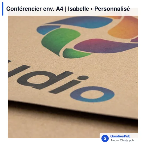 Conférencier personnalisable A4 en carton avec logo - Isabelle - Image 10