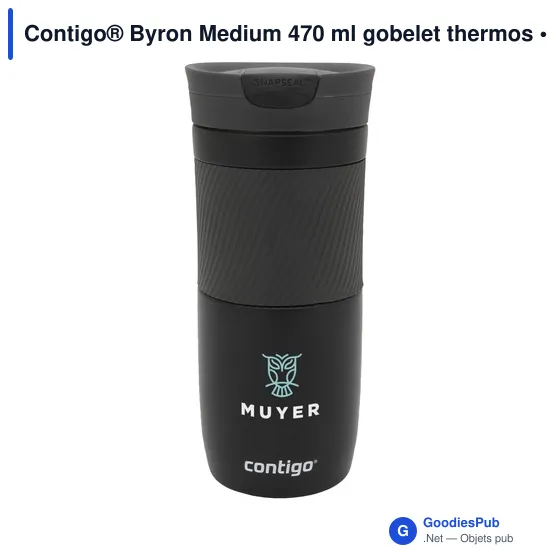 Gobelet thermos personnalisable Contigo® Byron Medium 470 ml avec logo - Image 8