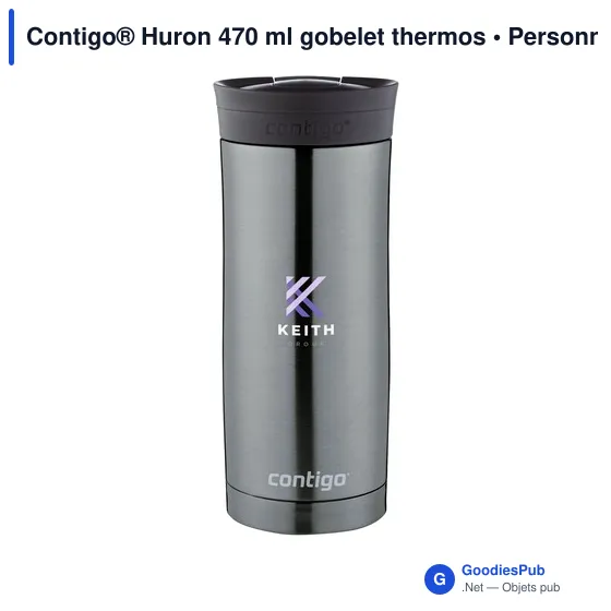 Gobelet thermos personnalisable Contigo® Huron 470 ml avec logo - Image 2