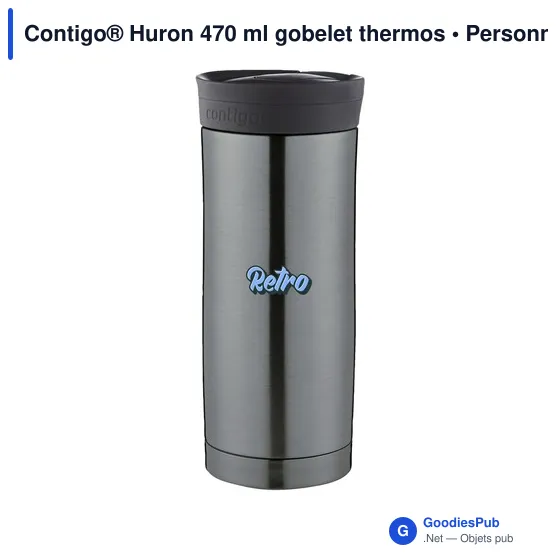 Gobelet thermos personnalisable Contigo® Huron 470 ml avec logo - Image 4