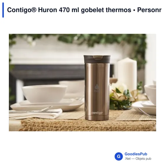 Gobelet thermos personnalisable Contigo® Huron 470 ml avec logo - Image 6