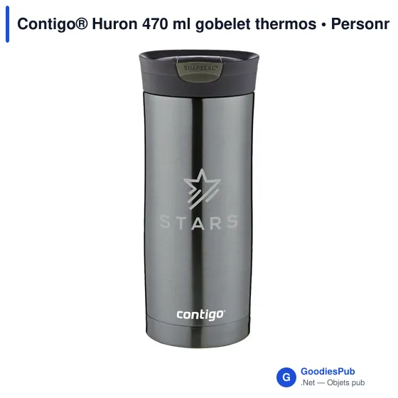 Gobelet thermos personnalisable Contigo® Huron 470 ml avec logo - Image 9