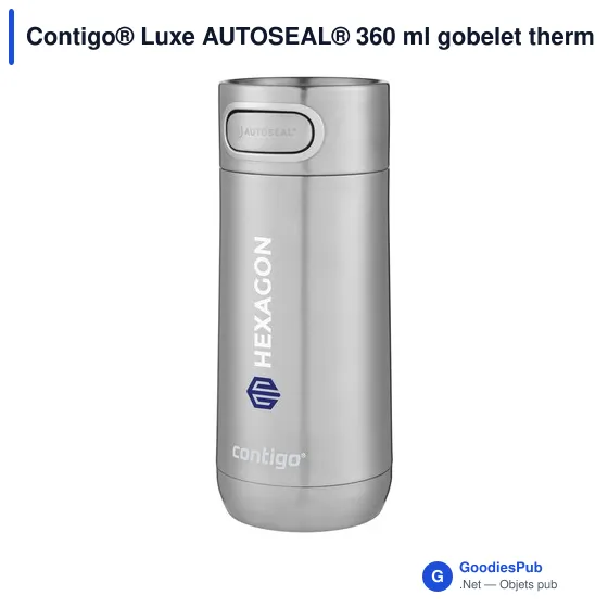 Gobelet thermos personnalisable Contigo® Luxe AUTOSEAL® 360 mlavec logo - Image 12