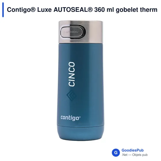 Gobelet thermos personnalisable Contigo® Luxe AUTOSEAL® 360 mlavec logo - Image 3