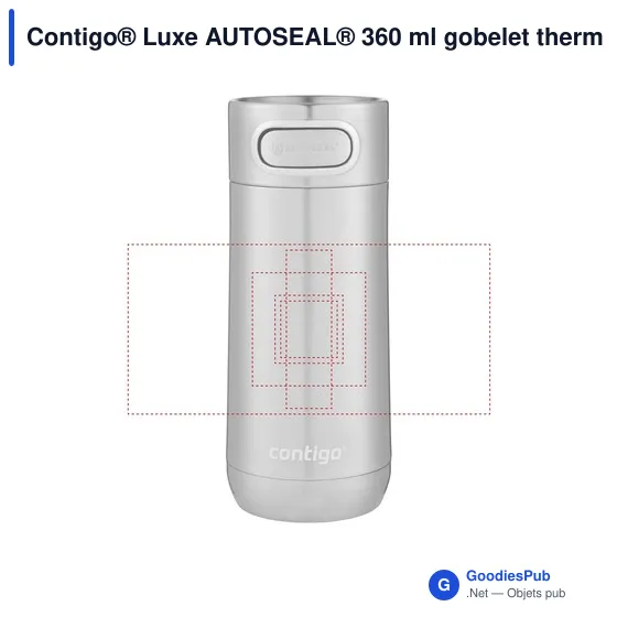 Gobelet thermos personnalisable Contigo® Luxe AUTOSEAL® 360 mlavec logo - Image 8