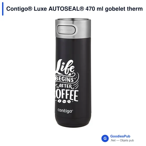 Gobelet thermos personnalisable Contigo® Luxe AUTOSEAL® 470 mlavec logo - Image 2