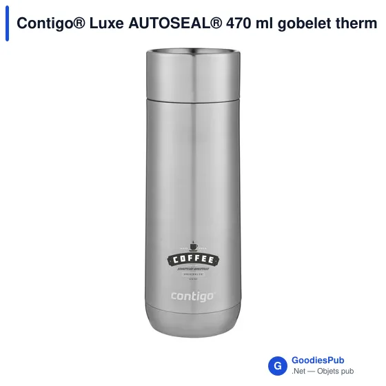 Gobelet thermos personnalisable Contigo® Luxe AUTOSEAL® 470 mlavec logo - Image 12