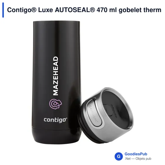 Gobelet thermos personnalisable Contigo® Luxe AUTOSEAL® 470 mlavec logo - Image 4