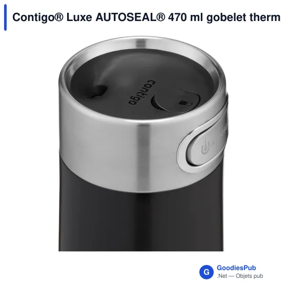 Gobelet thermos personnalisable Contigo® Luxe AUTOSEAL® 470 mlavec logo - Image 5
