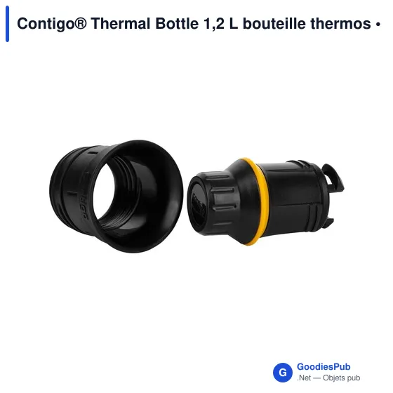 Mug thermique personnalisé avec logo entreprise acier inoxydable noir - Image 1