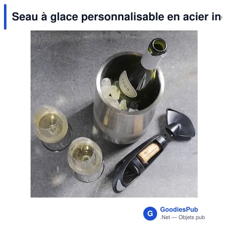 Seau à glace personnalisable en acier inoxydable recyclé - CoolSteel RCSavec logo