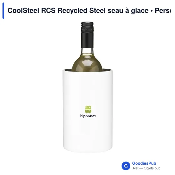 Seau à glace personnalisable en acier inoxydable recyclé - CoolSteel RCSavec logo - Image 11