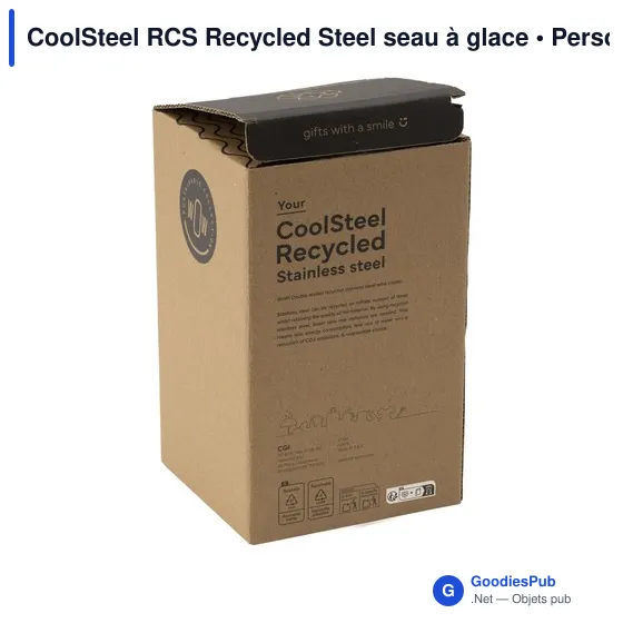 Seau à glace personnalisable en acier inoxydable recyclé - CoolSteel RCSavec logo - Image 6