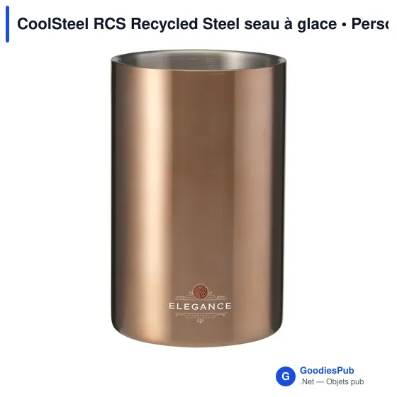 Seau à glace personnalisable en acier inoxydable recyclé - CoolSteel RCSavec logo - Image 10