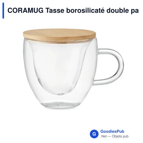 CORAMUG Tasse borosilicaté double paroi