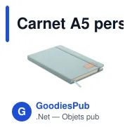 Carnet A5 personnalisable en RPET avec logo - CORDI NOTE - Miniature 1
