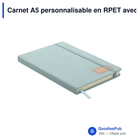 Carnet A5 personnalisable en RPET avec logo - CORDI NOTE
