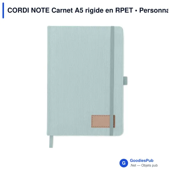Carnet A5 personnalisable en RPET avec logo - CORDI NOTE - Image 2