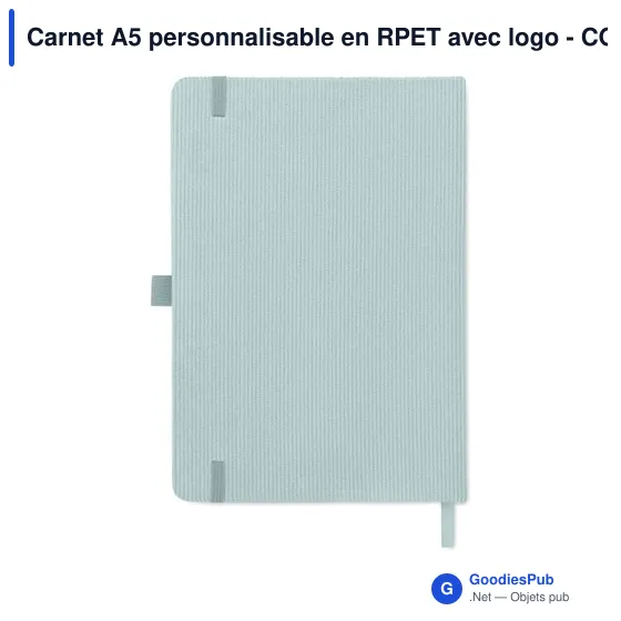 Carnet A5 personnalisable en RPET avec logo - CORDI NOTE - Image 3