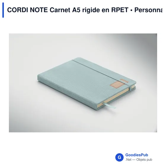 Carnet A5 personnalisable en RPET avec logo - CORDI NOTE - Image 7