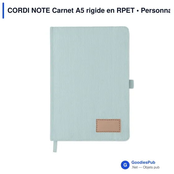 Carnet A5 personnalisable en RPET avec logo - CORDI NOTE - Image 8