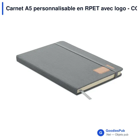 Carnet A5 personnalisable en RPET avec logo - CORDI NOTE - Image 9