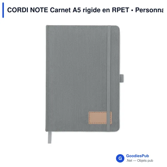 Carnet A5 personnalisable en RPET avec logo - CORDI NOTE - Image 10