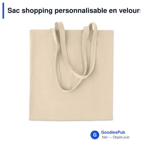 Sac shopping personnalisable en velours côtelé avec logo - CORDY B