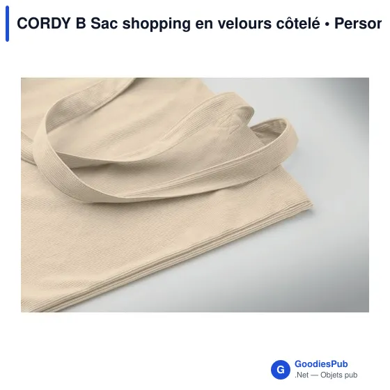 Sac shopping personnalisable en velours côtelé avec logo - CORDY B - Image 4